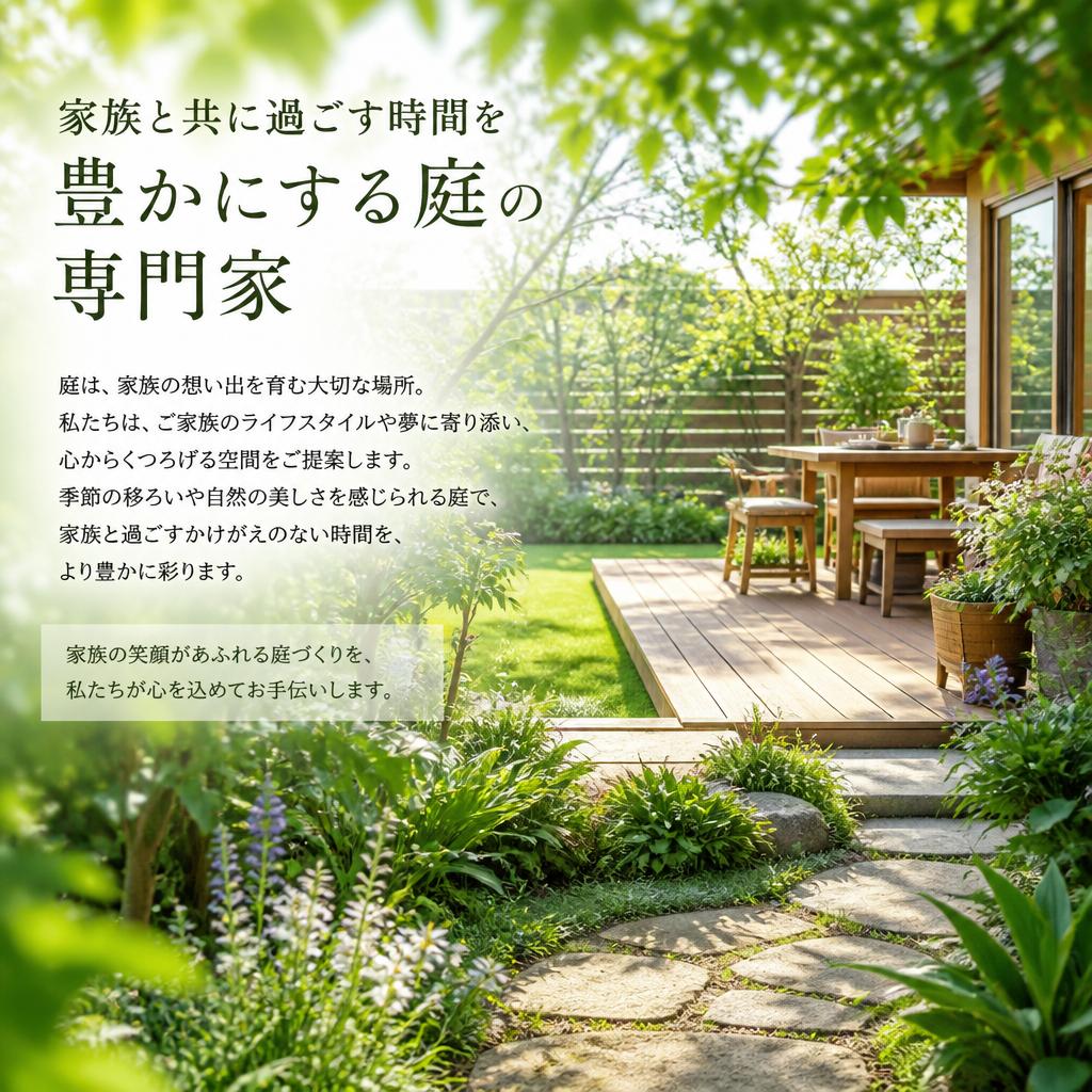 家族と共に過ごす時間を豊かにする庭の専門家